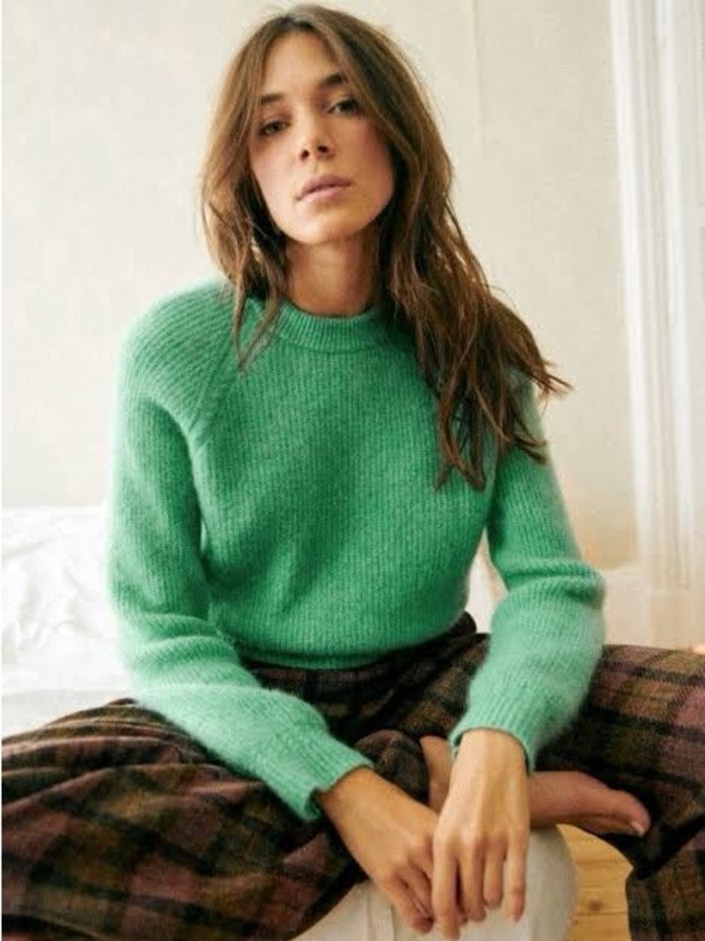 Sezane Otto Sweater in Bright Green (XS)